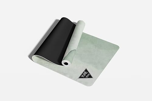 Yune Yoga Greenland Foldable Travel Yoga Mat, Deep Ocean Green, PVC-Free Natural Rubber, 24 x 72 Inch, 2mm Thick, Under 1 lb