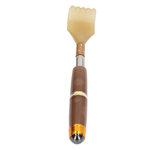 Extendable Back Scratcher, 20cm to 51cm Telescopic Massage Tool with Jade Textured Roller Ball for Head Neck Foot Back Relief