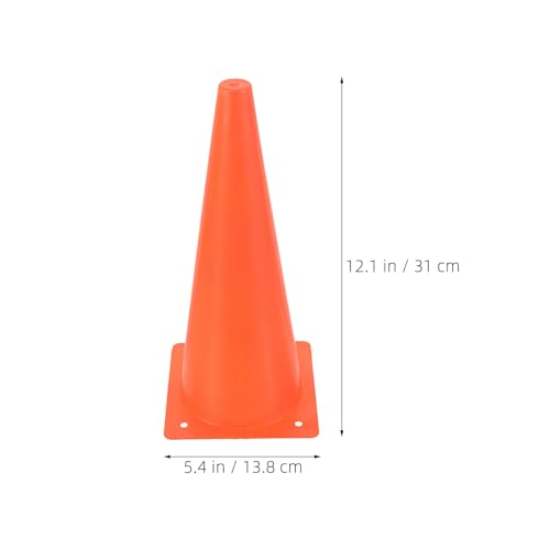 Operitacx 10pcs Training Sports Cones, Orange Traffic Safety Cones, Football Training Equipment, Field Marking Marker for Basketball Soccer Agility Practice 12 inch