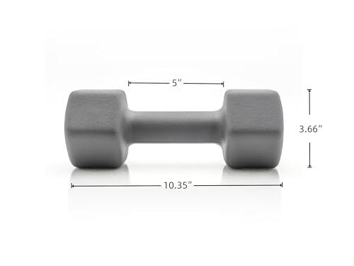 15 lb Neoprene Hex Dumbbell, Single, Non-Roll Design with Comfort Grip for Home Gym, Strength Training, HIIT Workouts for Men & Women
