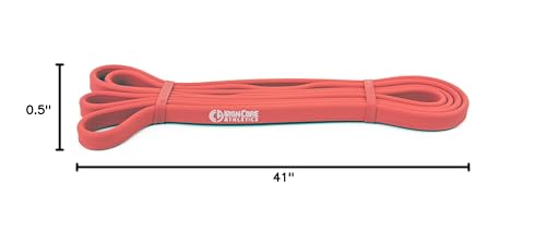 Premium Exercise Bands - Ultra Durable, Non-Slip, Comfort-Edge Resistance - Tested Over 30K Pulls - Three - color: Red 10-35lb - Single