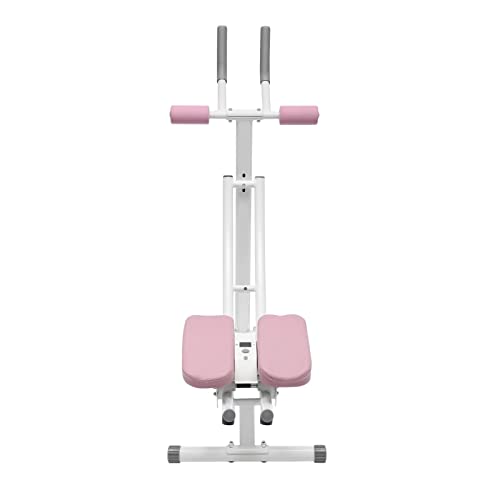 Abdominal Trainers,Ab Workout Equipment, Ab Machine with Height Adjustable,Foldable Abdominal Exercise Machine with LED Display - color: Pink-1
