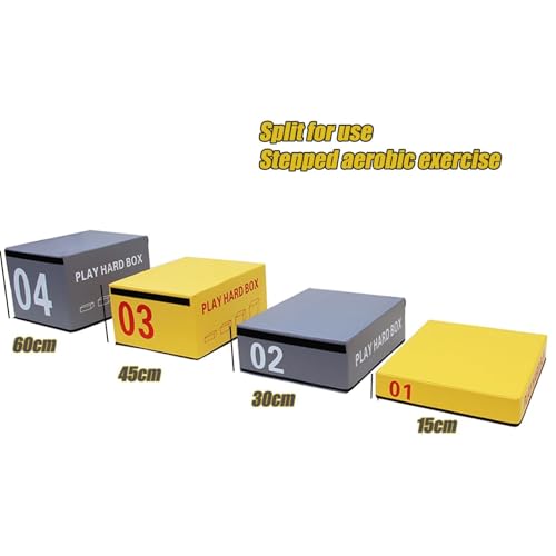 LICOME Jump Box Soft Foam Box Professional Physical Training Combination Box Used for Home Gym and Outdoor Exercise. Suitable for Agility Training and Speed Training - color: D