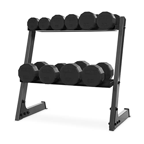 CAP Rubber Coated Dumbbell Weights, Free Weights for Home Gym Strength Training, Anti-Roll Hex Dumbbells with Black, Chrome & Comfort Grip Handles, Singles - size: 15 lb, style: 12-Sided - Chrome Handle