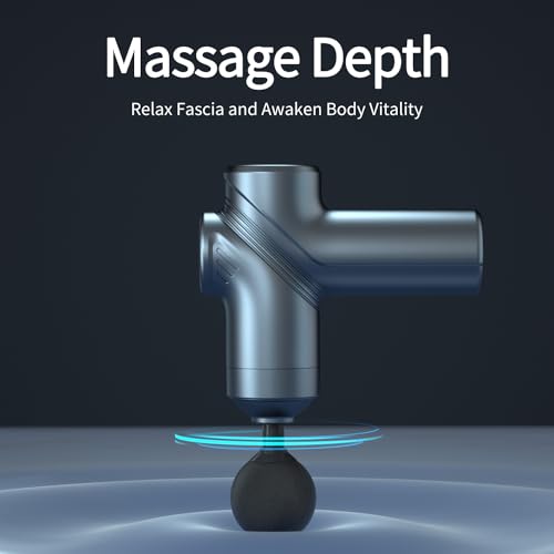 Massage Gun Deep Tissue, Silent Motor and Portable Massage Gun with 4 Interchangeable Heads for Deep Muscle Relief and Relaxation, Relax Gift - color: A1-Blue