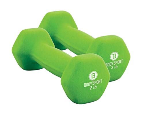 Body Sport Neoprene Dumbbell Weight - Latex-Free, Strength Training Equipment for Home Fitness & Gym Workouts - color: 2 Pound
