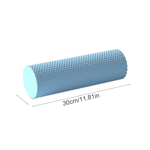 Foam Yoga Column - Solid Massage Roller - Foam Rollers for Muscle Massage for Barre and Fitness - Slimming and Muscle Recovery Tool - for Home, Gym, and Travel (Blue)