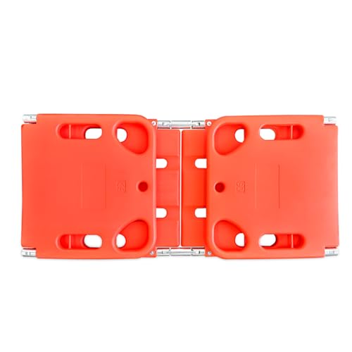 Folding Plastic Spinal Board Stretcher, Water-Floatable Lightweight Rescue Stretcher, Compact Foldable Design for Outdoor and Emergency Evacuation (4-Fold)