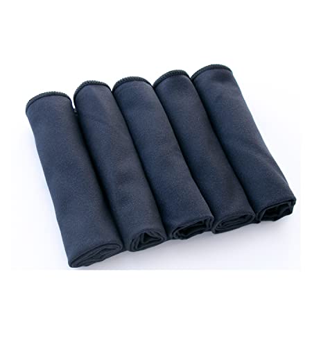 Unisex Sweat Absorbing Microfiber Handkerchiefs Quick Dry Sport Gym Towels 5 Pack - color: Black