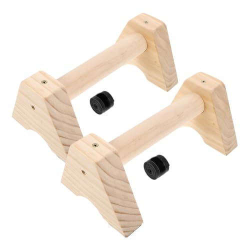 Toyvian Wooden Push up Bars Parallettes with Non-slip Base, Beech Wood Calisthenics Equipment for Strength Training and Handstand Practice, 30cm Pair for Home Gym Fitness
