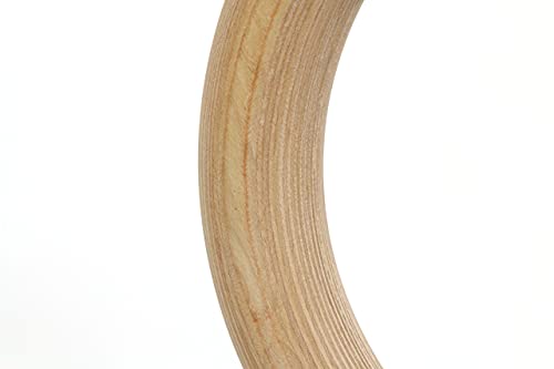 CFF Wood Olympic Rings 1.25" Diameter - 18' Black Extra Wide Numbered Straps