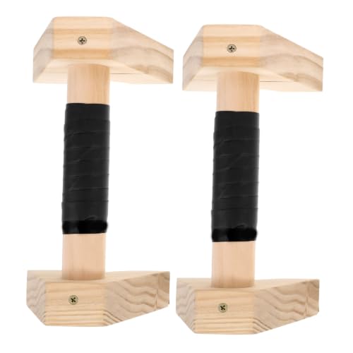 FOMIYES Wood Push up Bars Parallel Parallettes Beech Wood Non-slip Floor Handles for Men Women Strength Training Calisthenics Home Gym Equipment (2pcs, 30cm)