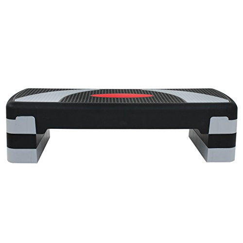 30'' Aerobics Stepper Workout Step Platform with 4" - 6" - 8" Adjustable Risers, Fitness Exercise Workout Trainer,Non-Slip Step Platform for Cardio, Core, Strength Training,Home Gym