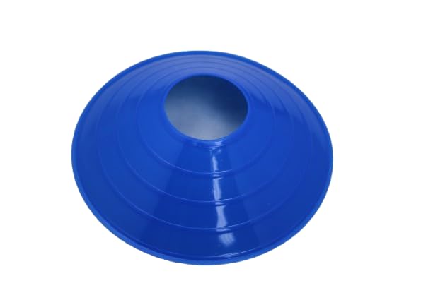 BlueDot Trading High Visibility Disc Cones for Sports, Agility Training, Soccer, Football, Field Cone Markers for Adults or Kids with Holder, Blue, Quantity 30-Pack