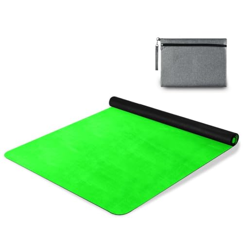Yoga Mat Neon Green Solid Color 1 mm Non‑Slip Fitness Exercise Mat Lightweight Travel Workout Mat for Gym, Pilates & Stretching, Incluede Storage Bag
