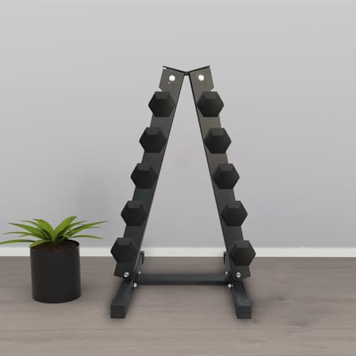 Dumbbell Rack Stand Only,A-Frame Dumbbell Weight Rack for Home Gym,Space Saving, Easy Assembly,6 Tier