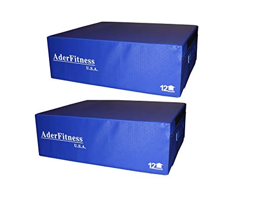 Ader Foam Soft Plyo Box 6'',12'',18''-Commercial Grade - color: 24''(2pcsX12'' )Blue