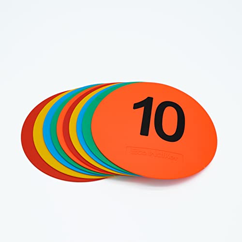 Flat Cones Spot Markers Soccer Basketball Sports Speed Agility Training - color: Number 1-10
