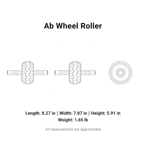 Ab Wheel Roller with Kneeling Pad, Non-Rebound TPU Exercise Wheel for Core Strength, Stable Steel Axle Home Fitness Trainer