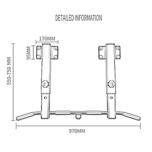 Wall-Mounted Pull-Up Bar With 4 Foam Hand Grips, Adjustable 3 Heights, Heavy-Duty Steel Fitness Bar, Supports 300kg Load