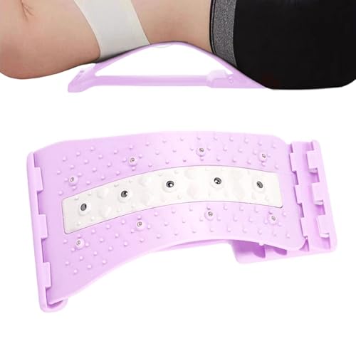 Back Stretcher Ergonomic 4 Level Adjustable with Massage Points Curved - color: Purple