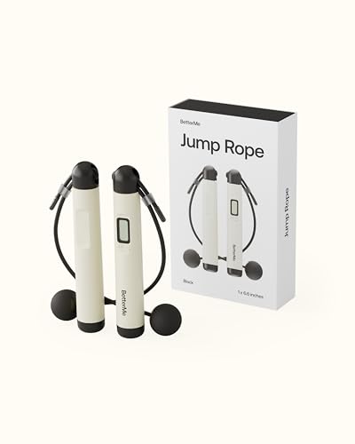 BetterMe Cordless Jump Rope with Counter - Tracks Jump Count & Workout Duration - Height Adjustable Jump Rope for Women and Men - Cordless Indoor Workout
