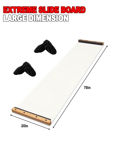 Professional Slide Board (78“ x 20”) for Exercise at Home, Lateral Slide Training Equipment with Bumpers, Hockey Training Equipment for Low-Impact, Home Gym Workout Equipment