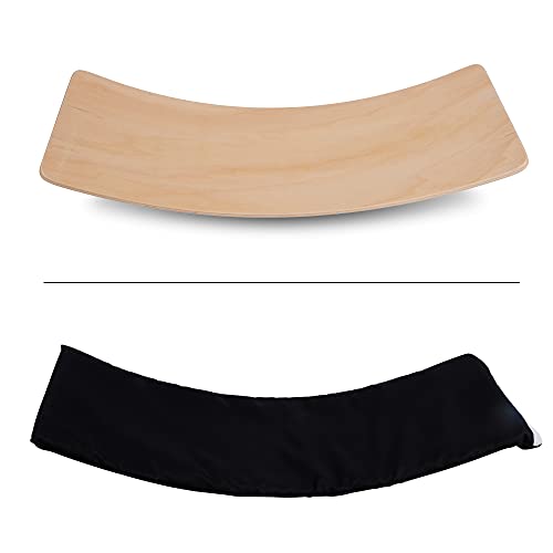 27.5-Inch Wooden Wobble Balance Board - Kid-Friendly Yoga and Body Training Toy