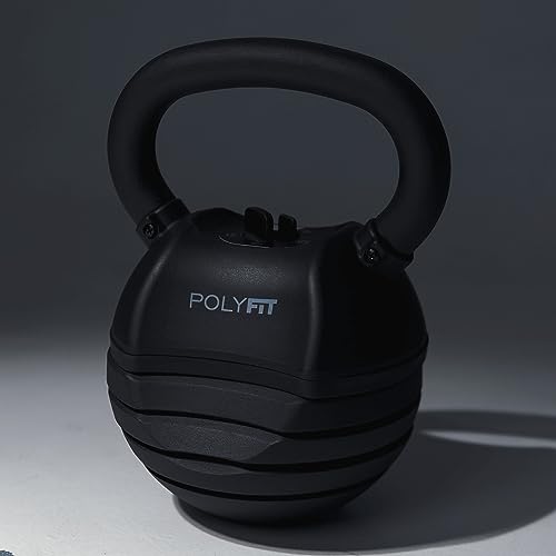 Polyfit Adjustable Kettlebell Set | 30/40/50 lbs | Kettlebell Weights for Home Gym - color: BLACK - 40 LB