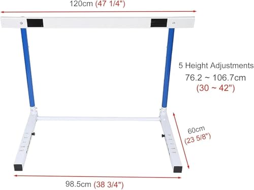 Adjustable Height Hurdles Training Equipment, Adjustable Height 30-42In Agility Hurdles Outdoor Workout Training Pole Set Professional Hurdle