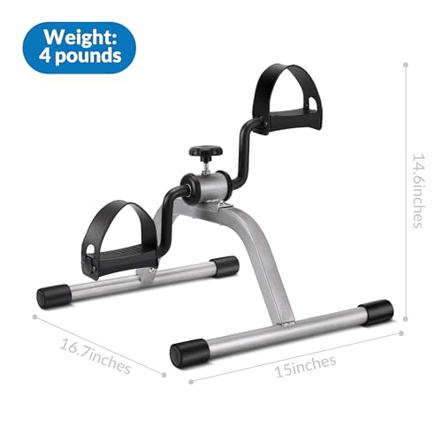 Pedal Exerciser Mini Exercise Bike for Leg and Arm Recovery Exercise Lightweight and Portable Floor Bike