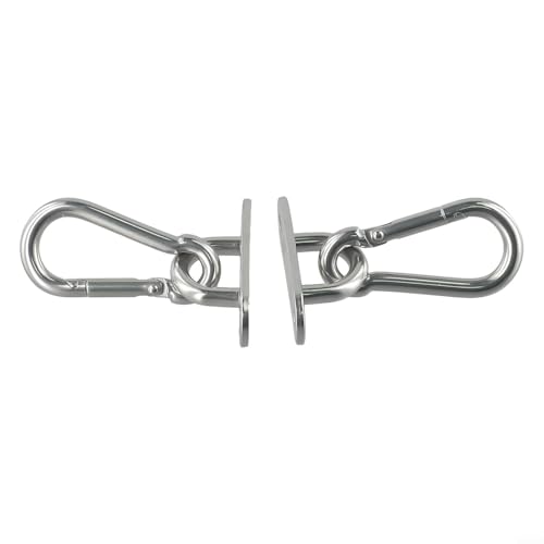 Stainless Steel Ceiling Wall Mount Hook Hanger For Yoga Swing Suspension Straps, Gymnastic Rings & Battle Ropes, Indoor Outdoor Anchor Kit, Silver, 2-Pack