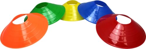 BlueDot Trading High Visibility Disc Cones for Sports, Agility Training, Soccer, Football, Field Cone Markers for Adults, Blue, Quantity 25-Pack