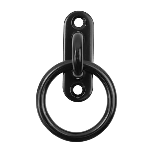 Semetall M5 Ceiling-Wall Mount Hook & Pad Eye Plate - 4Pack Stainless Steel Black Deck Hardware with Screws, Heavy Duty Anchor Rings for Boat Rigging, Yoga Swings, Hammocks & Marine Suspension - size: M5