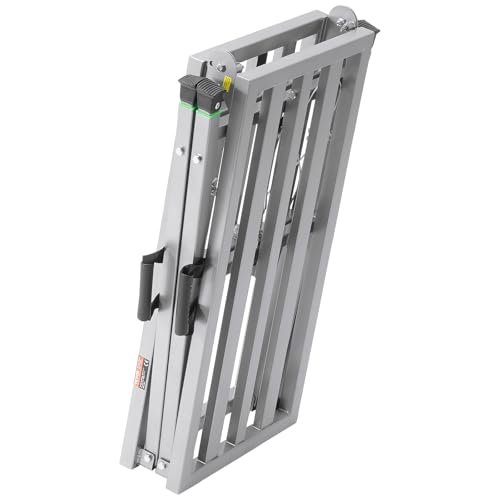 VEVOR Work Platform, 63"x 15" Portable Scaffolding Platform, Folding Steel Step Ladder Adjustable Height 31.5”-50.1”, 800 lbs Load Capacity, Non-Slip Drywall Painting Stool for Cleaning &Washing - size: 63"x 15"