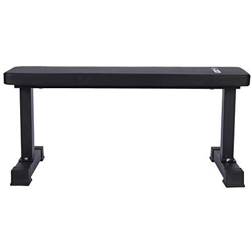 Steel Frame 600 Lbs Capacity Foam Padded Flat Weight Fitness Equipment Home Gym Freeweight Barbell Bench for Strength Full Body Exercise