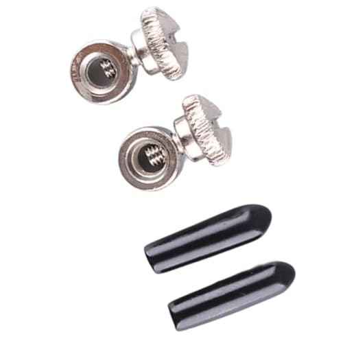 2 Pair Speed Jump Rope Handles Replacement Grip with Cable Mount Screw Rubber End Cap for Speed Jumping Rope Exercise Skipping Ropes Stainless Steel 2.5mm Wire Cord Repair Parts