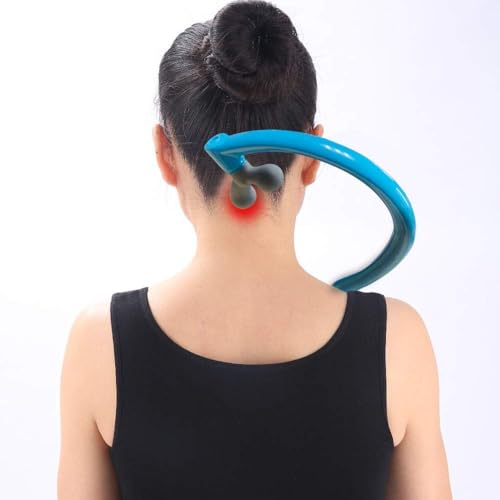 Portable Self Massage Tool - Portable Trigger Point Therapy for Back and Neck, 7.21*14in Lower Back Massager, Myofascial Release Tool & Deep Tissue Muscle Massage Stick, Shoulder Leg Feet Blue
