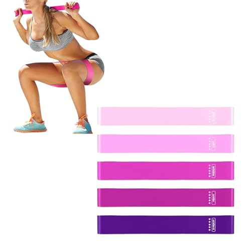 Paper Sleek Non-Slip Latex Beginners Friendly Set of 5 Mini Resistance Bands for Yoga pilate Stretching Legs Glutes Arms Without Manual