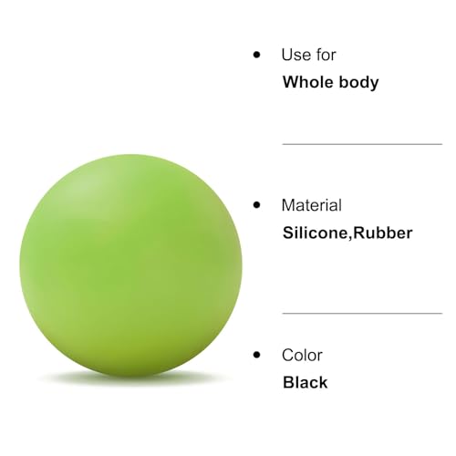 WOVTE Massage Lacrosse Ball for Sore Muscles, Shoulders, Neck, Back, Foot, Body, Deep Tissue, Trigger Point, Muscle Knots, Yoga and Myofascial Release (Green)
