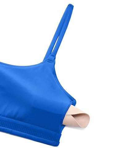 CRZ YOGA Butterbreeze Scoop Neck Sports Bras - color: Sparkle Blue, size: Large