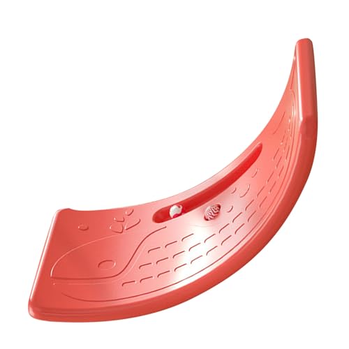 Wobble Balance Board, Kids Rocker Board Plastic Load Bearing 50kg 110.2lb Children's Wobble Board Balance Training Board for Exercise Indoor Birthday Gift - color: Red