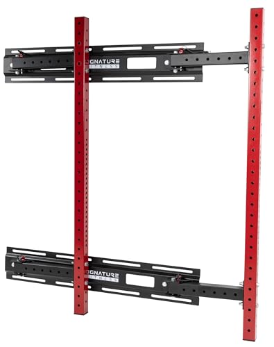 Hulkfit 3x3 Wall-Mount Foldable Power Cage with Pull-Up Bar & J-Hooks - Space-Saving Home Gym Rack - Black