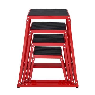 Happybuy 12/18/24/30 Inch Plyometric Jump Box Set, Anti-Slip Fitness Agility Step, Strength Training, Conditioning, Home Gym, Red