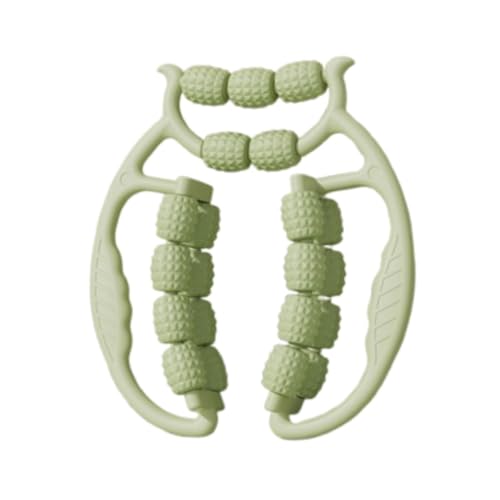 Leg Massage Roller Muscle Massage Roller Clamp 360 Degree Rotation 21 Wheels Roller Handheld Leg Massager Lightweight Portable PP Construction, Green - color: Green
