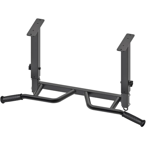 SELEWARE Heavy Duty Welded Pull Up Bar Wall/Joist/Ceiling Mount Chin Up Bar - color: F1: Black 24" Ceiling Mount Pull Up Bar