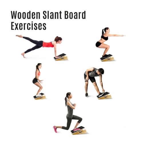 Yes4All Professional Incline Board, Slant Board Calf Stretching, Squat Wedge and Anti-Slip Surface, Portable Side Handle - color: B. 5 Angles - Full Coverage