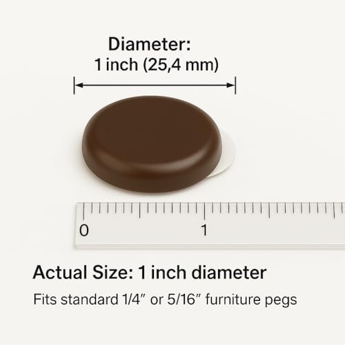 SuperSliders Self-Stick Furniture Sliders for Carpeted Surfaces (4 piece) - 1" Walnut Brown - Round SuperSliders - color: Brown, size: 1", 4 Pack