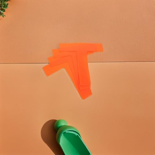 4pcs T-Shaped Football Training Spot Markers Flat Boundary Pads Orange Athletic Court Accessories for Agility Drills and Field Marking