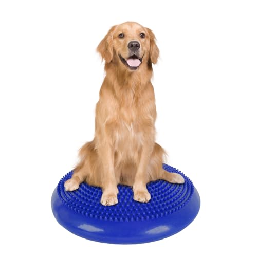 Dog Balance Disc 14", Dog Balance Equipment with Cushion and Pump, Pet Training Platform for Pet Rehabilitation Training, Strength Train Stability, Suitable for Small and Medium-Sized Pets